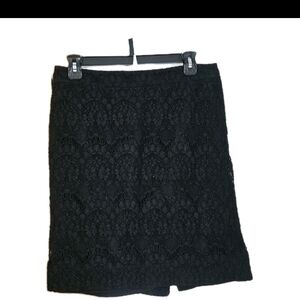 J. Crew Black Lace Pencil Skirt